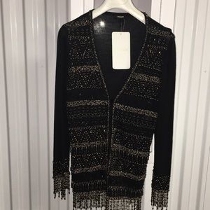 Escada beaded black cardigan